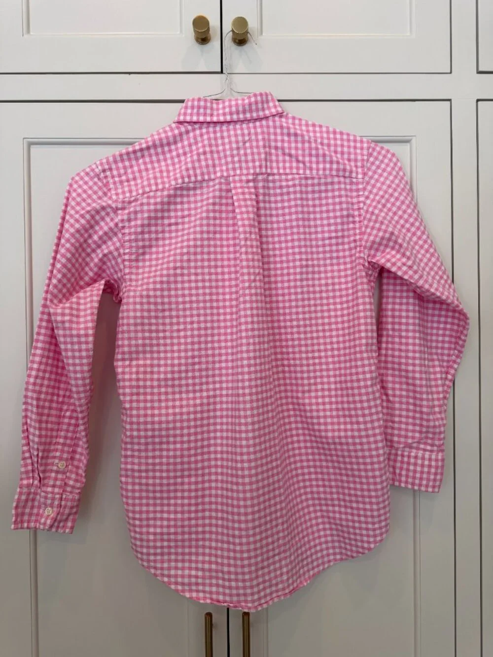 Ralph Lauren Boy's Button Down Dress Shirt | Size L (14-16) | Pink and White